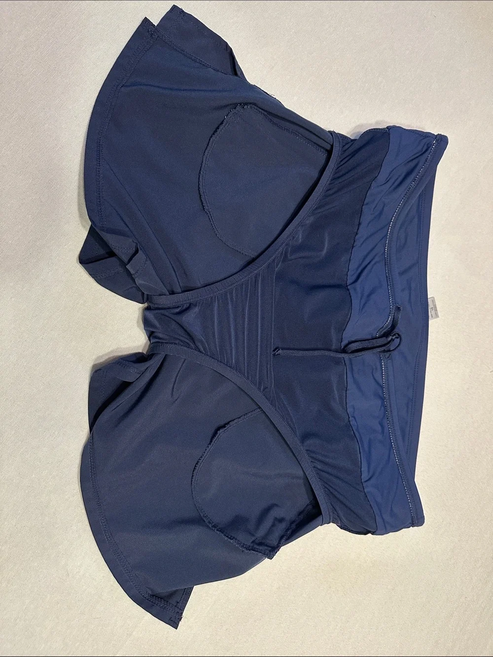 Beach House Navy Blue Swim Shorts with Drawstring, pockets and bottom.